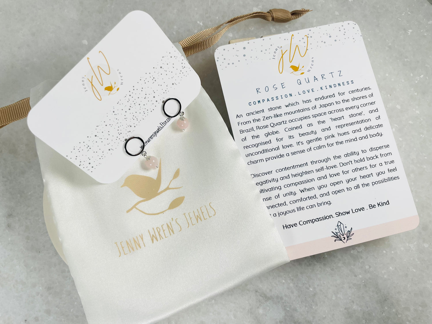 Rose Quartz Circle Earrings