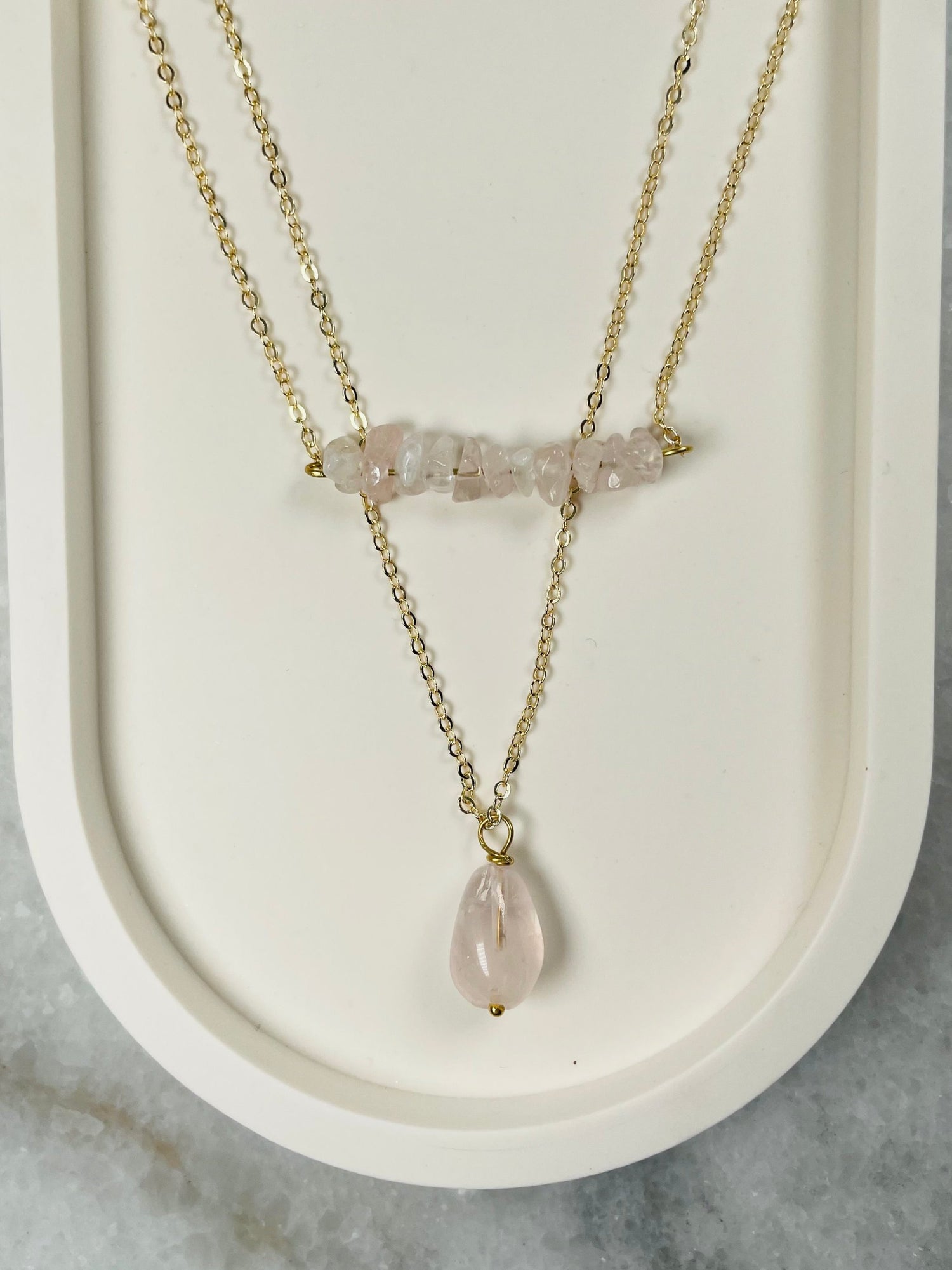 Rose Quartz Layered Necklace