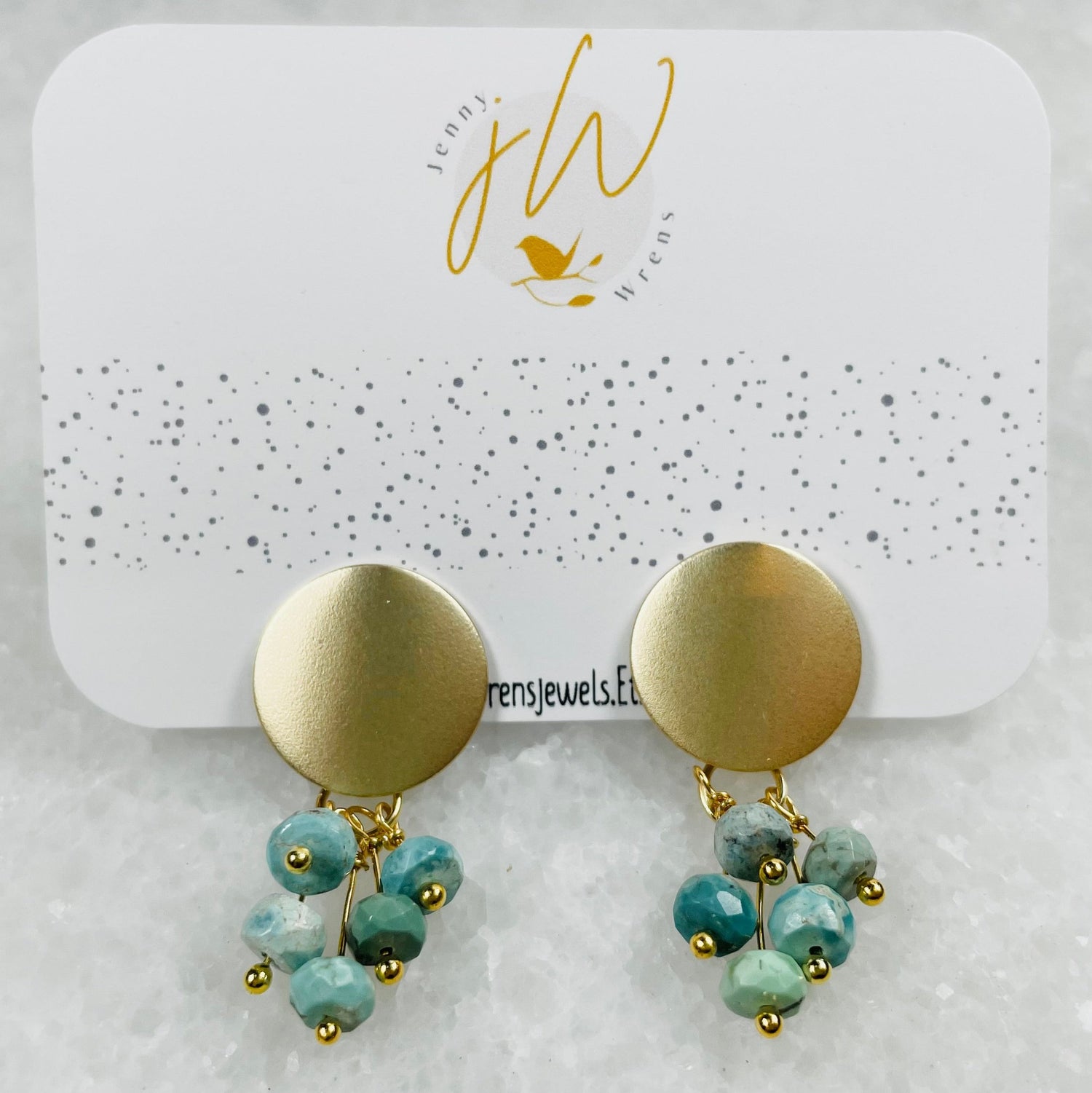 Turquoise Circle Stud Earrings