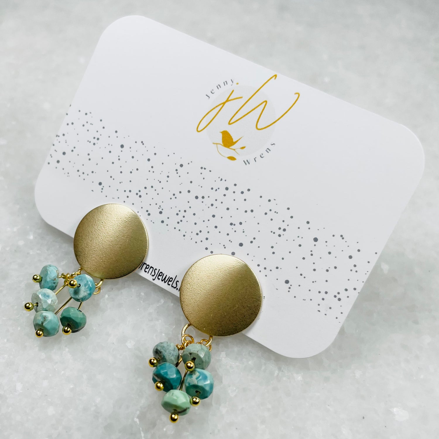 Turquoise Circle Stud Earrings