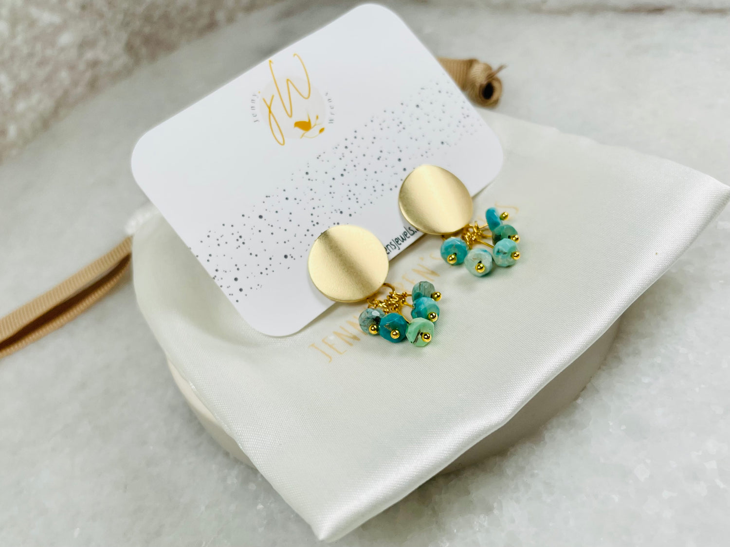 Turquoise Circle Stud Earrings