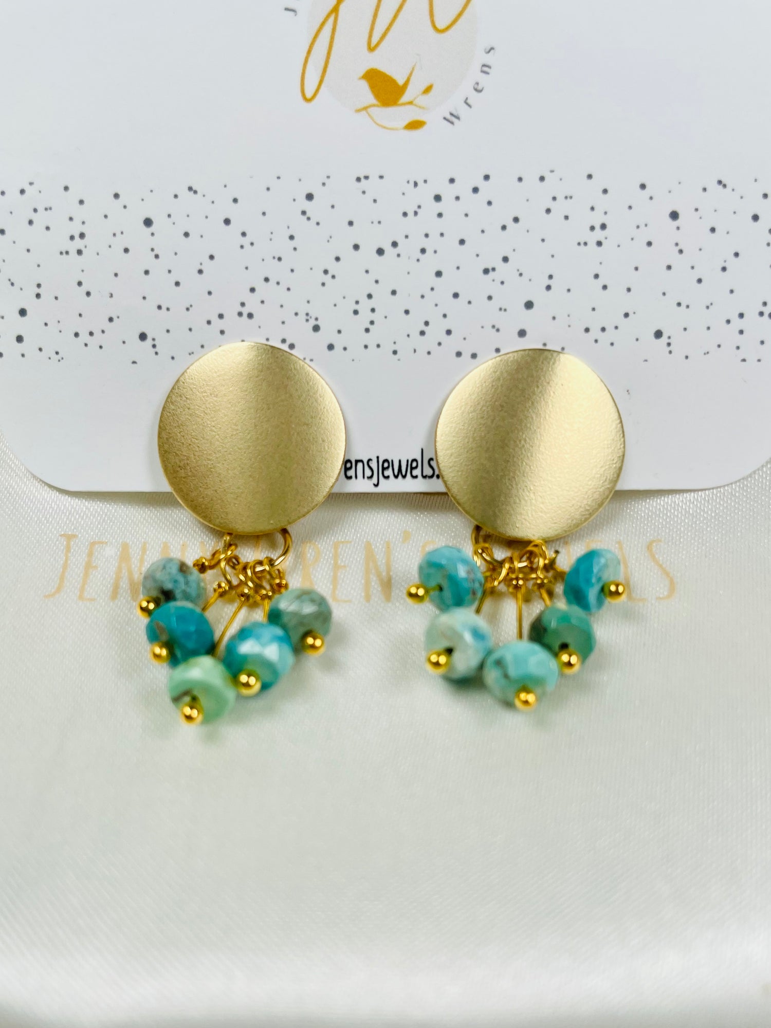 Turquoise Circle Stud Earrings