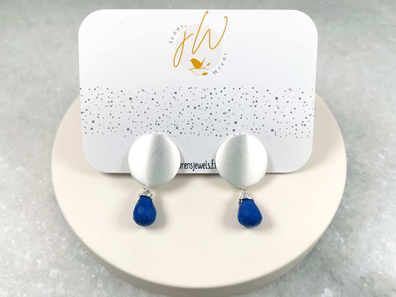 Gold Disc Stud Earrings