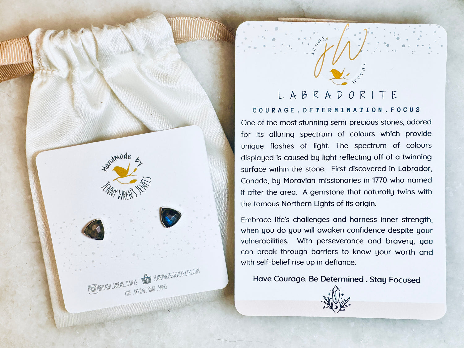 Labradorite Sterling Silver Stud Earrings