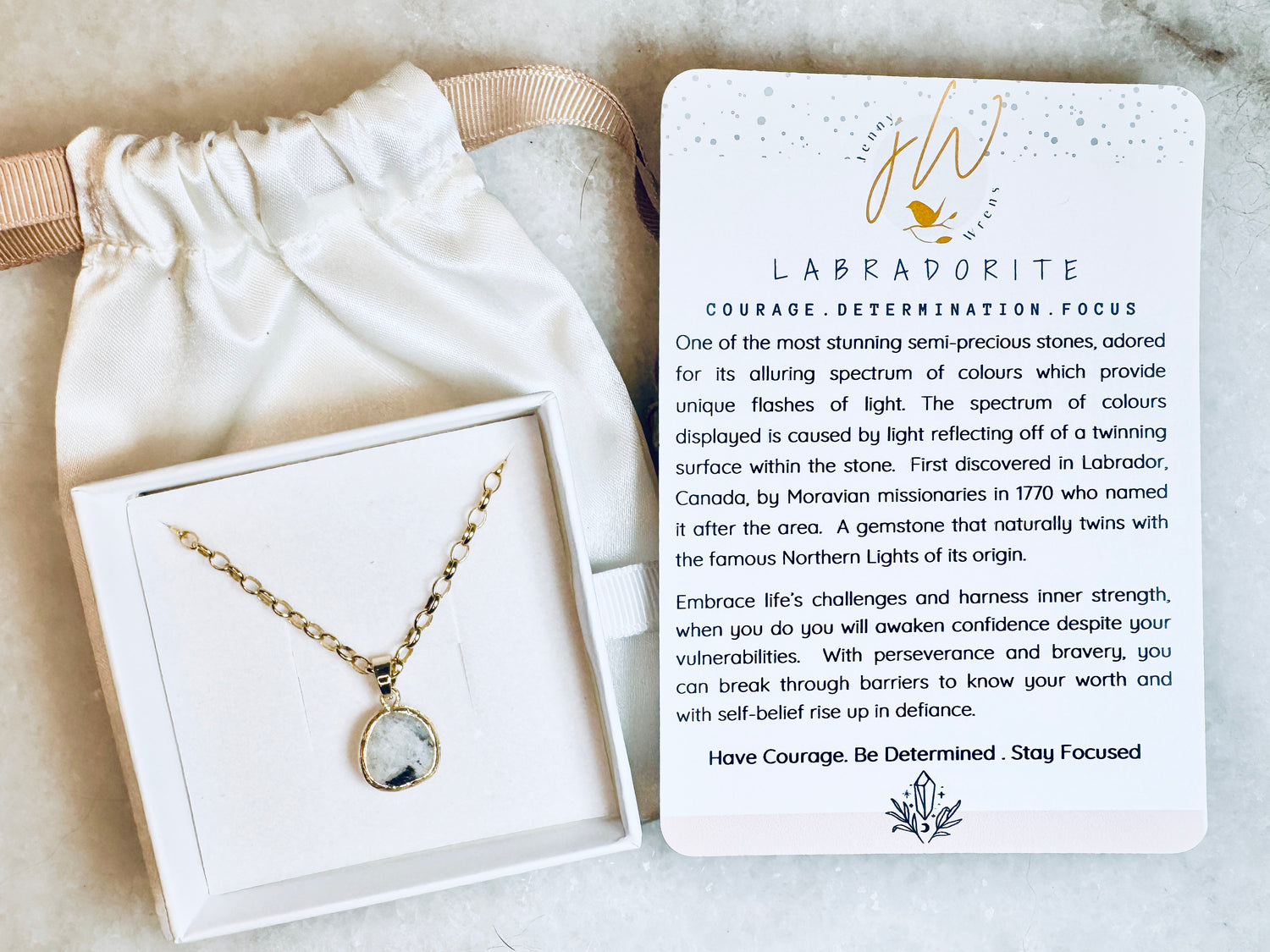 Gold Vermeil and Labradorite Pendant