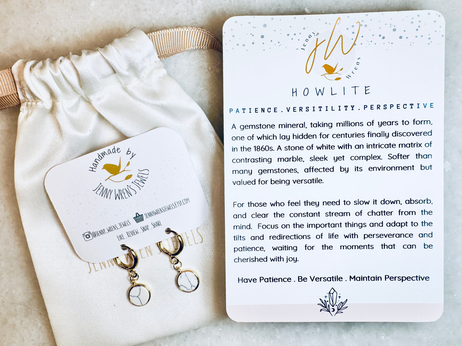 Howlite Hoop Earrings