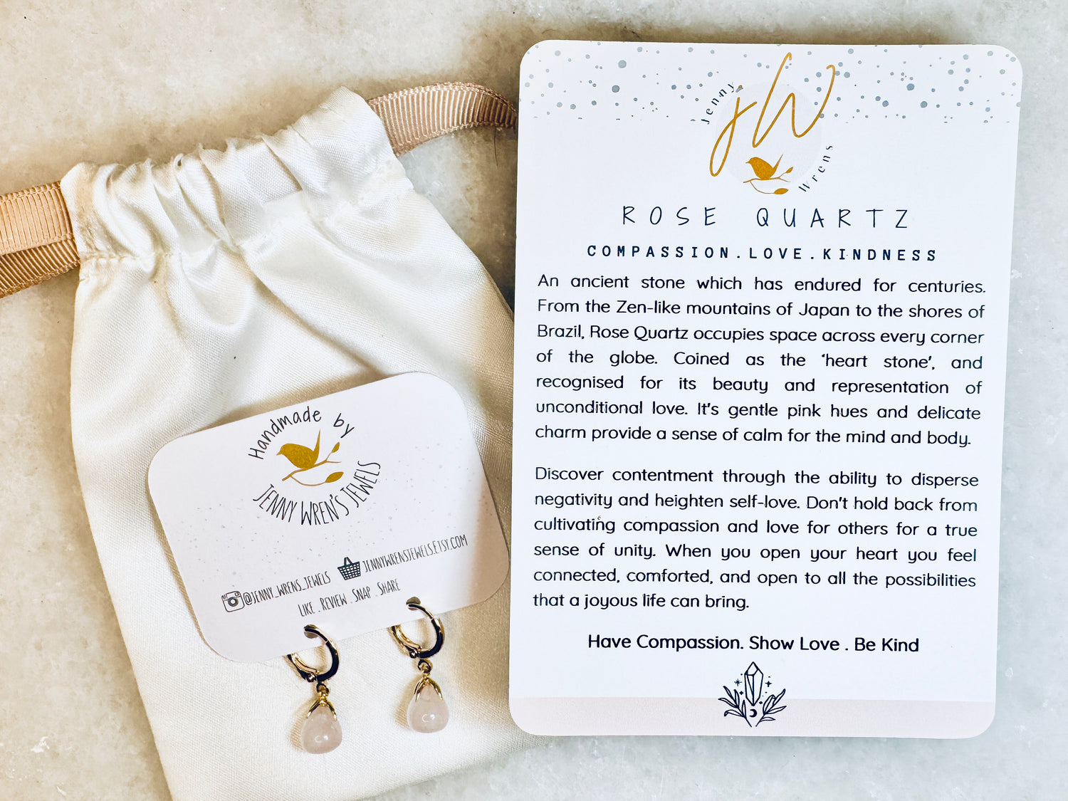 Rose Quartz Hoop Earrings