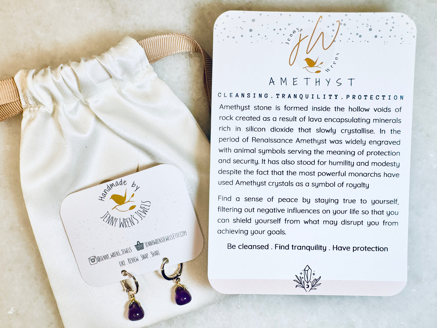 Amethyst Hoop Earrings