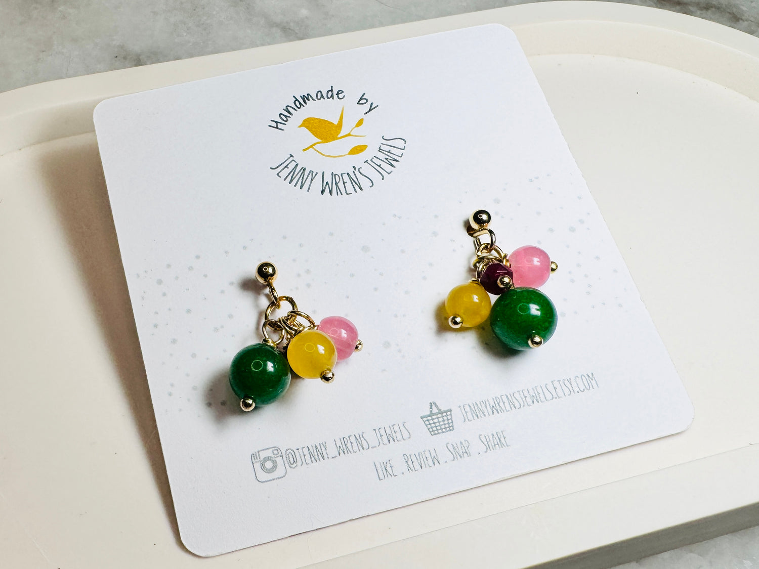 Jade Cluster Earrings