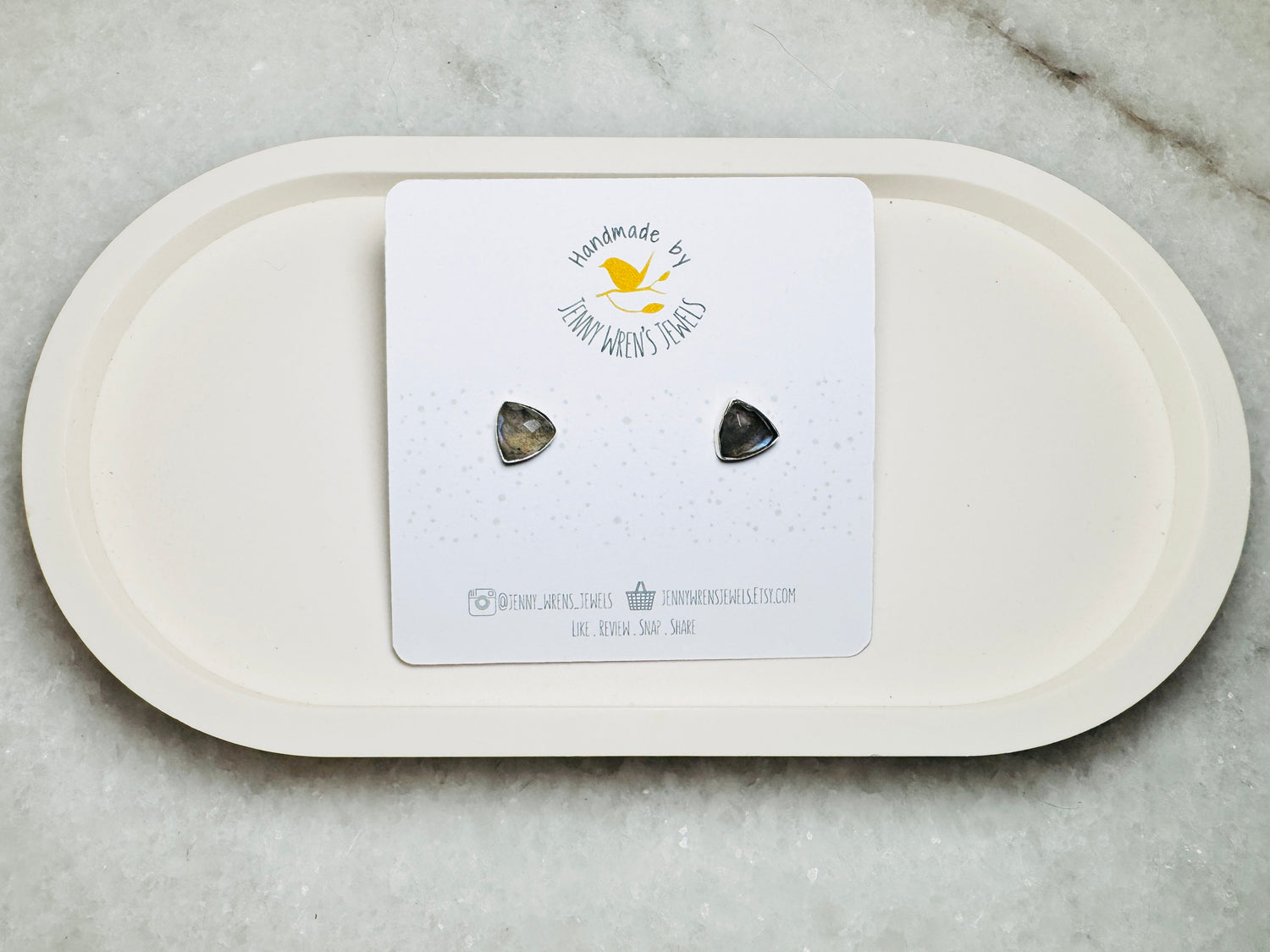 Labradorite Sterling Silver Stud Earrings