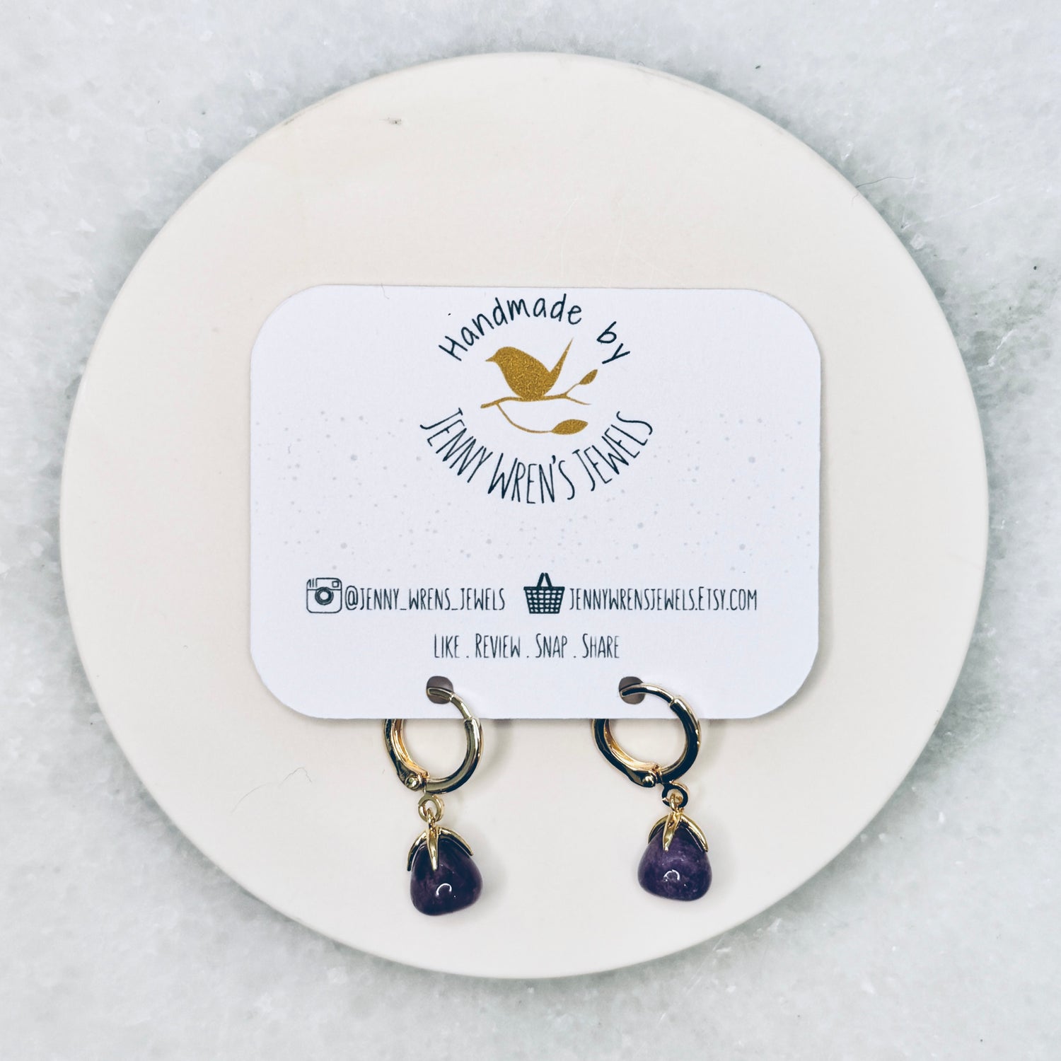 Amethyst Hoop Earrings
