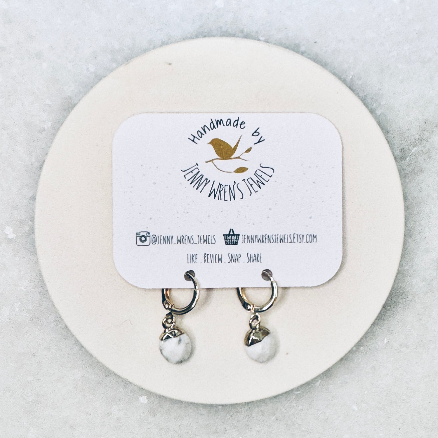 Howlite Huggie Earrings