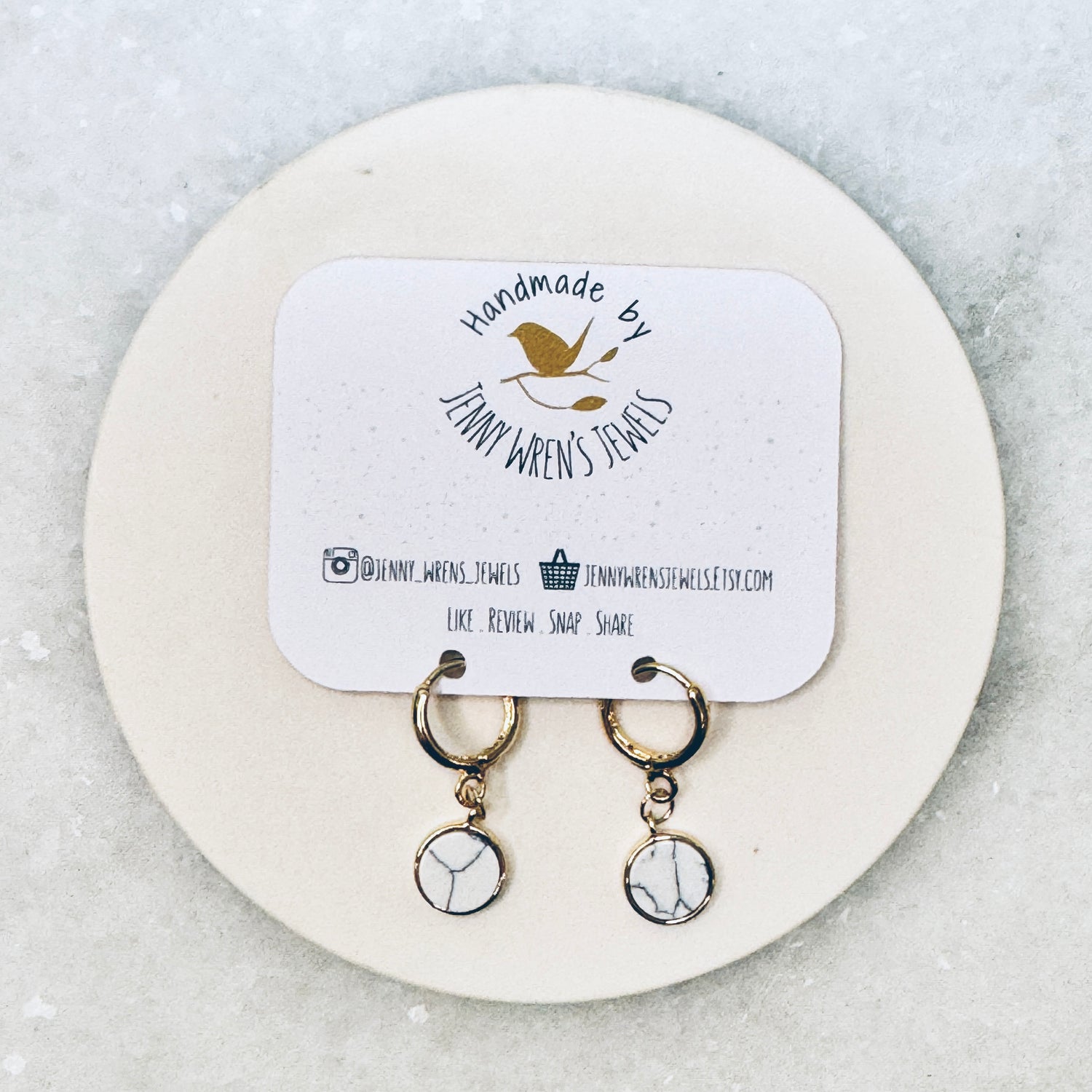 Howlite Hoop Earrings