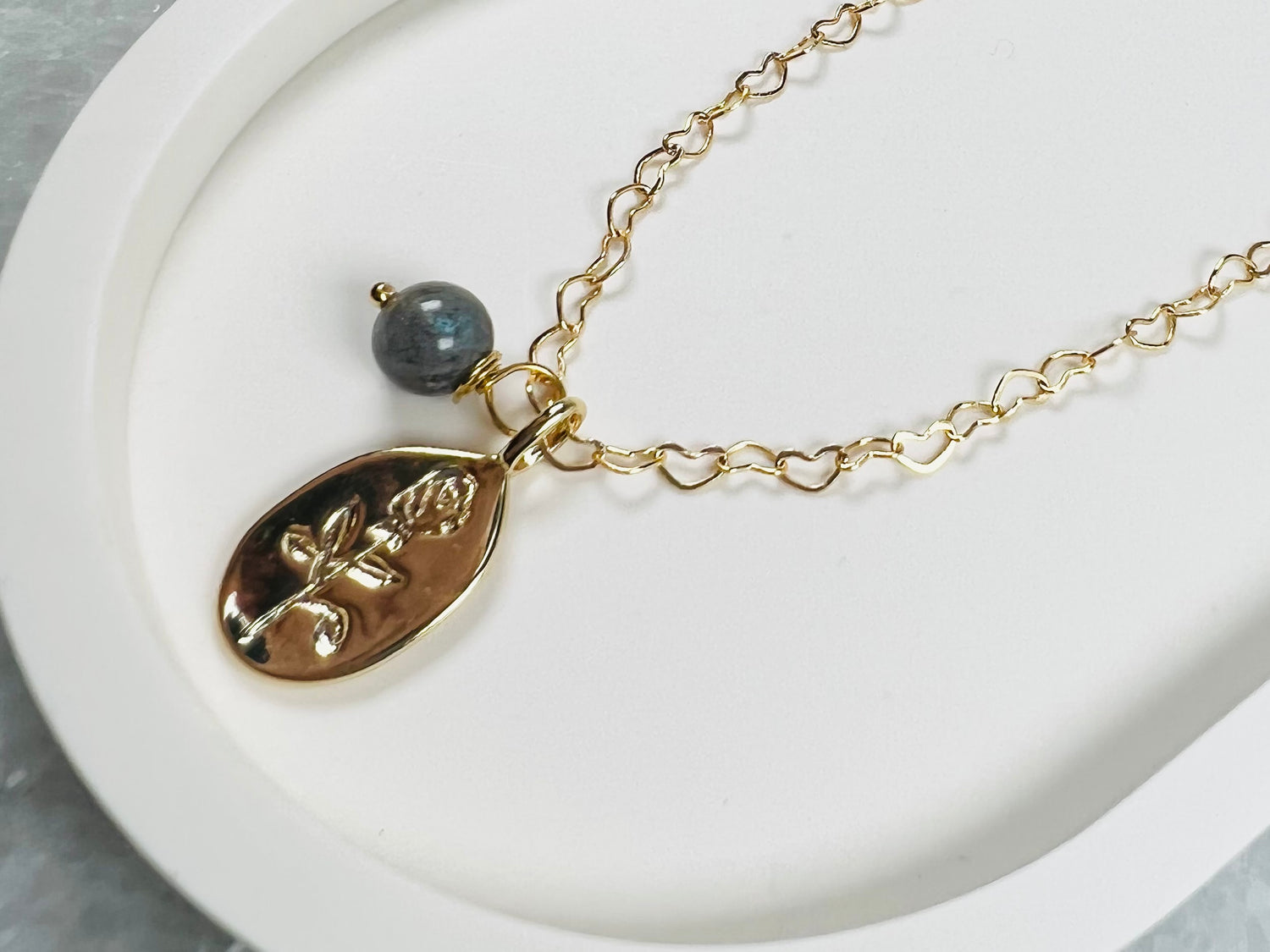 Labradorite Gold Pendant