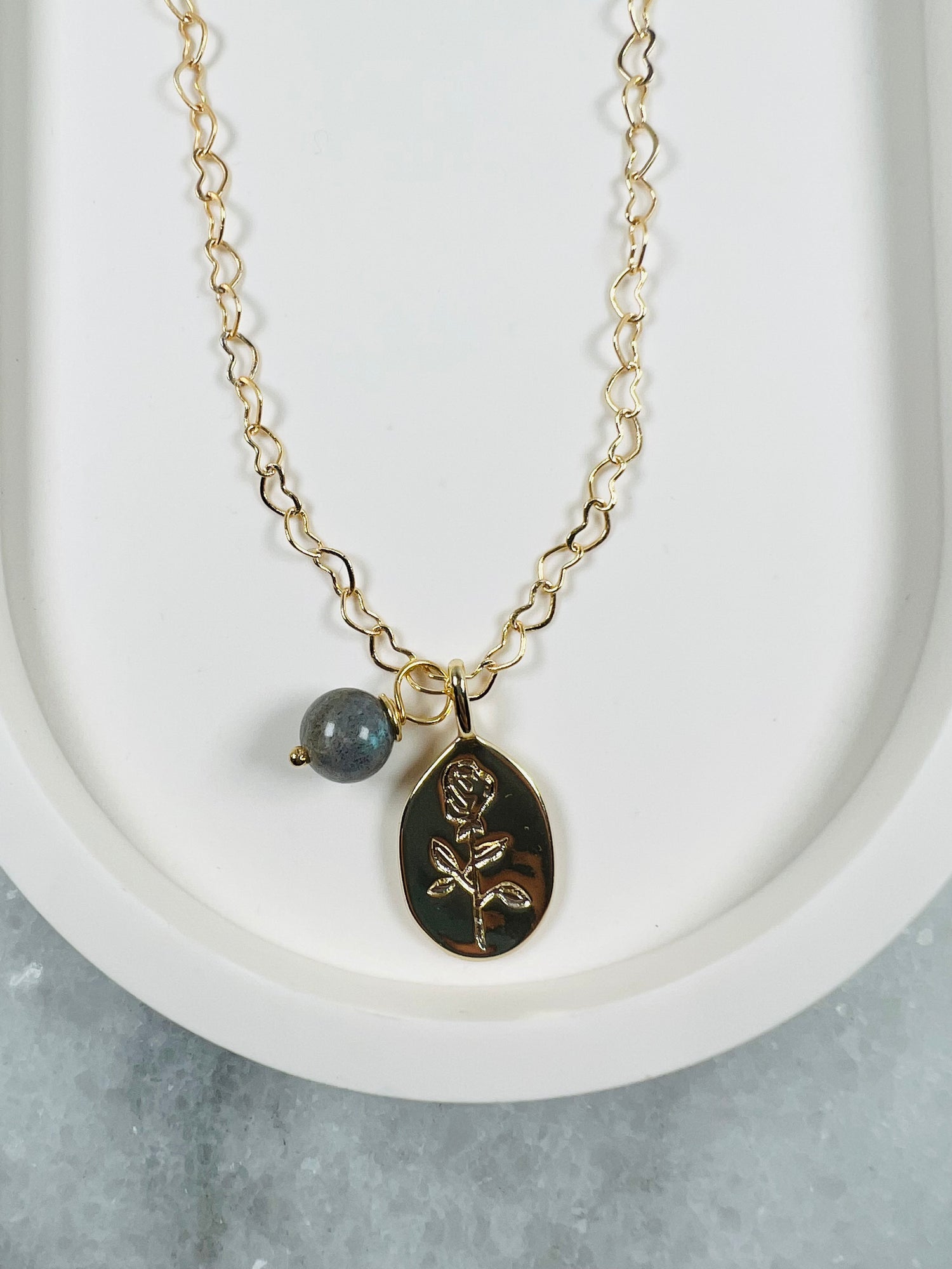 Labradorite Gold Pendant