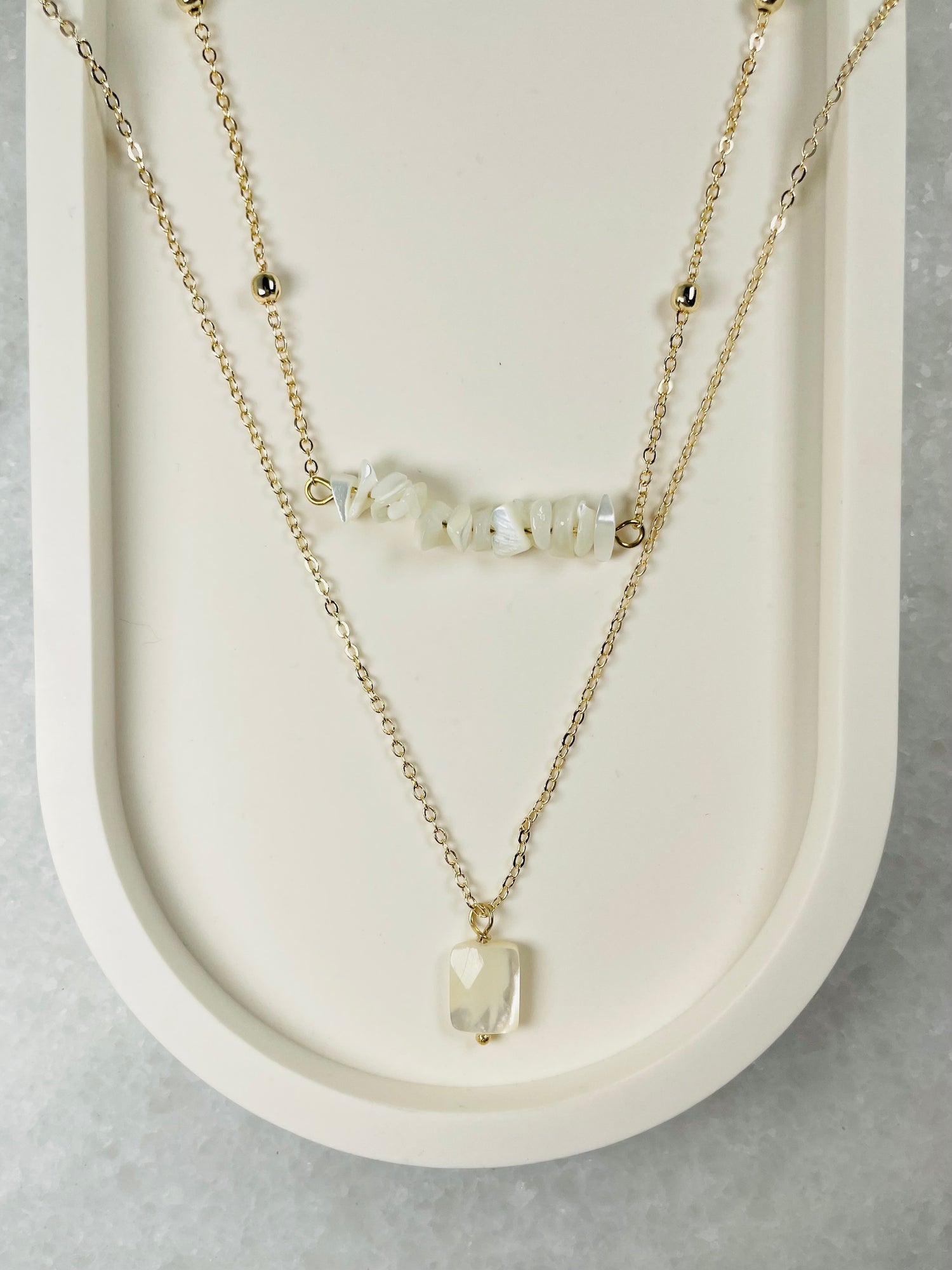 Mother of Pearl Layered Necklace