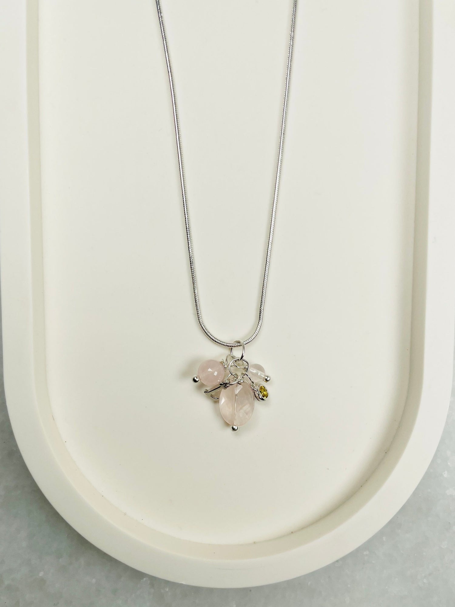 Rose Quartz Cluster necklace