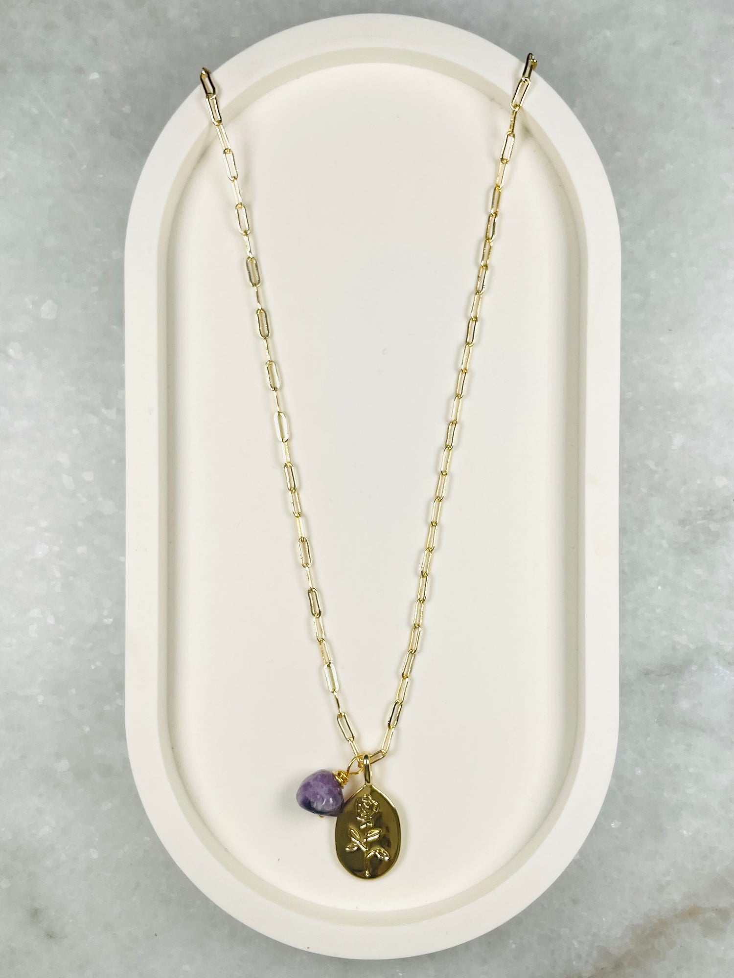 Amethyst Gold Pendant