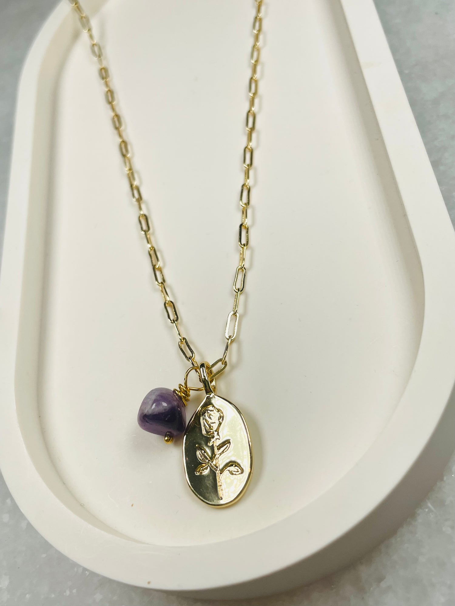 Amethyst Gold Pendant