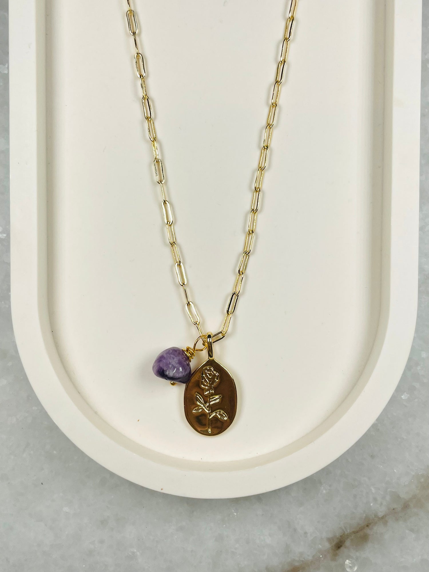 Amethyst Gold Pendant