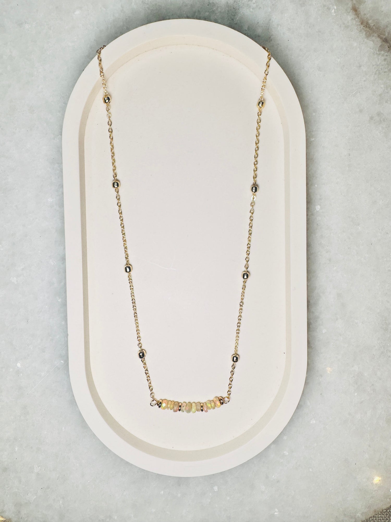 Opal Rondelle Necklace