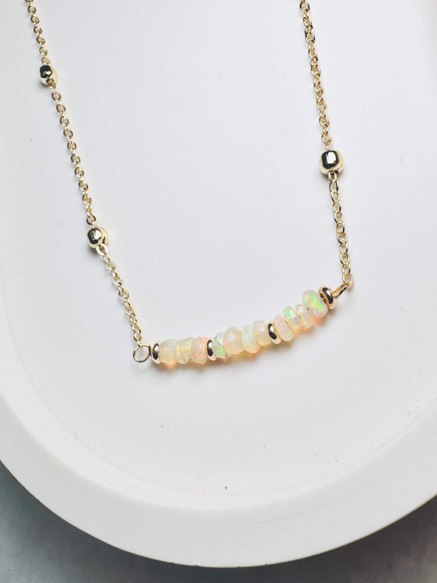 Opal Rondelle Necklace